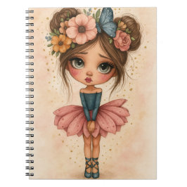 Cuaderno de niña bailarina florecida