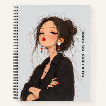 Cuaderno de niña con actitud estética 'Habla menos