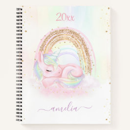 Cuaderno de Niña de Unicornio Pastel Lindo