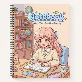 Cuaderno de niña estudiosa linda