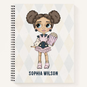 Cuaderno de niña rosa de la escuela de circo