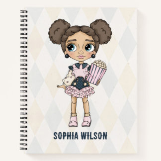 Cuaderno de niña rosa de la escuela de circo