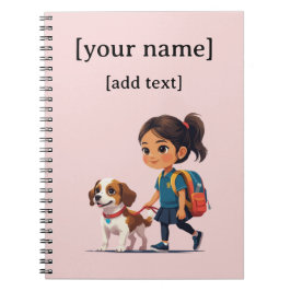 Cuaderno de Niña y Perro – Texto Personalizado