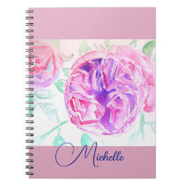 Cuaderno de niñas lirio rosa acuarela rosa