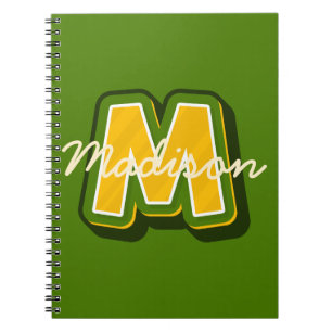 Cuaderno de niño con monograma moderno y elegante