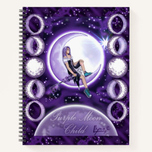 Cuaderno de niño de luna púrpura