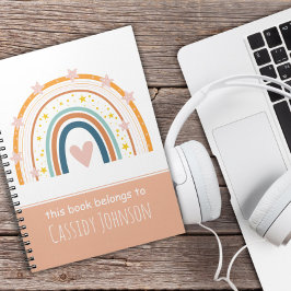 Cuaderno de niños arcoíris pastel este libro perte