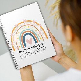 Cuaderno de niños arcoíris pastel este libro perte