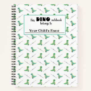 Cuaderno de niños personalizados de dinosaurios