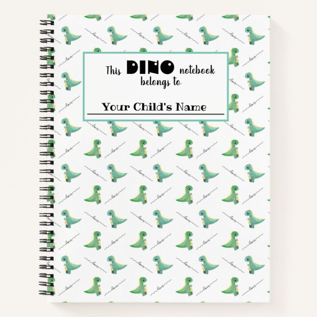 Cuaderno de niños personalizados de dinosaurios (Anverso)
