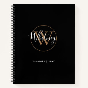 Cuaderno de nombre con monograma de escritura en o