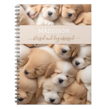 Cuaderno de nombre de amante de perros cachorros l