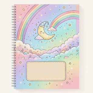 Cuaderno de nombre de luna pastel