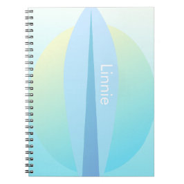 Cuaderno de Nombre de Sol Ombre de Surf Azul