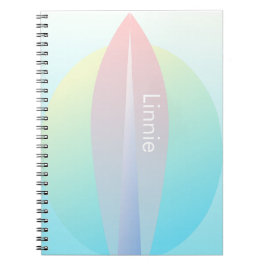 Cuaderno de nombre de sol ombre surfing rosa