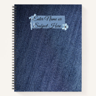 Cuaderno de Nombre Personalizable con Mezclilla Vi