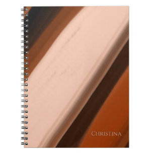 Cuaderno de nombre personalizado madera falsa raya