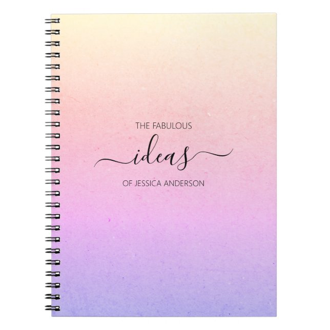 Cuaderno de nombres de escritura de arco iris mode (Frente)