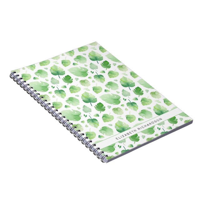Cuaderno de nombres de hojas de color verde tropic (Lado Derecho)