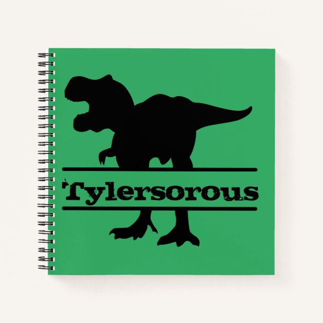Cuaderno de nombres de niños de dinosaurios person (Anverso)