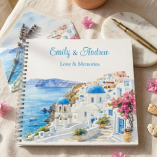 Cuaderno de nombres de pareja de Santorini Grecia
