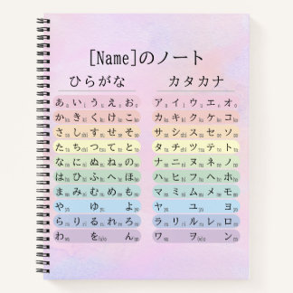 Cuaderno de nombres japonés Hiragana y Katakana co