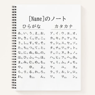 Cuaderno de nombres japonés Hiragana y Katakana en