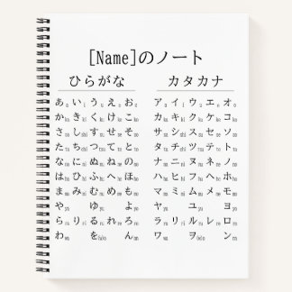 Cuaderno de nombres japonés Hiragana y Katakana en