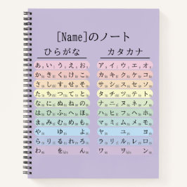 Cuaderno de nombres japonés Hiragana y Katakana pú