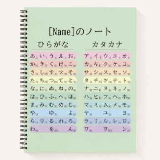 Cuaderno de nombres japonés Hiragana y Katakana Ve