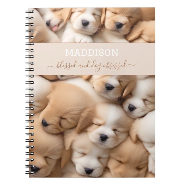 Cuaderno de nombres para amantes de perros cachorr (Frente)