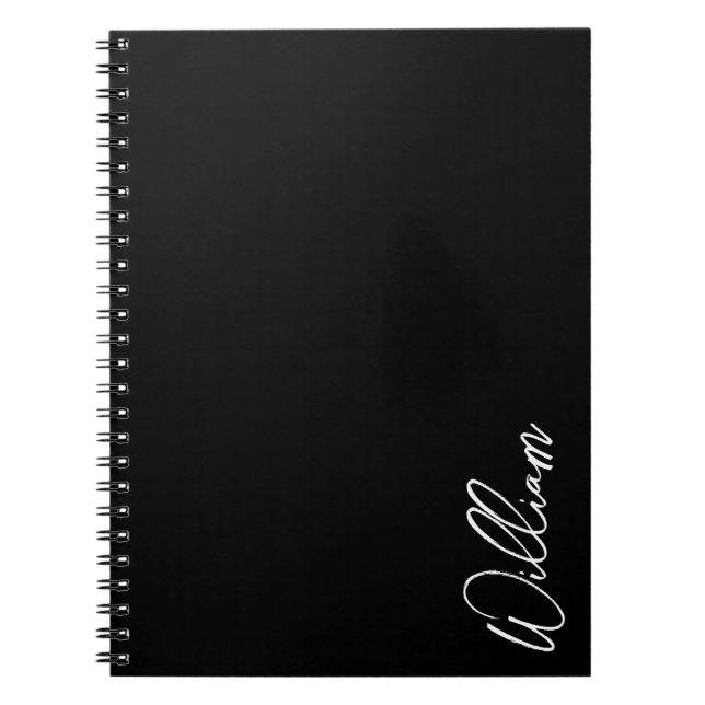 Cuaderno de nombres personalizado de guión moderno (Frente)