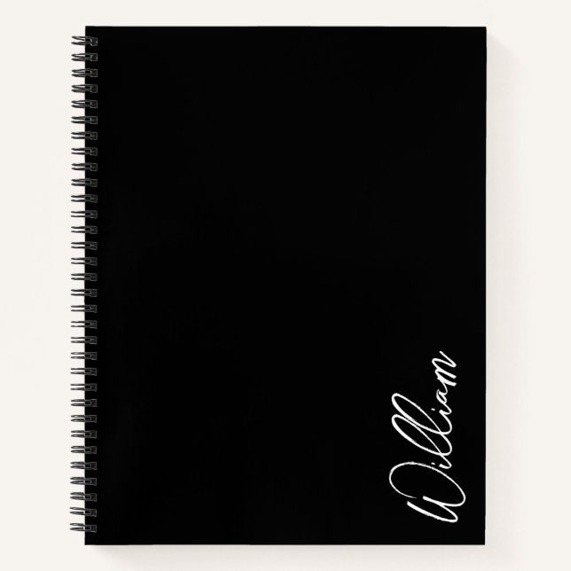 Cuaderno de nombres personalizado de guión moderno (Anverso)