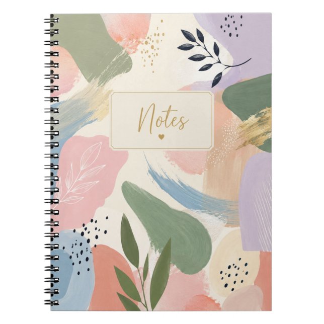 Cuaderno de Notas Abstractas Pastel  (Frente)