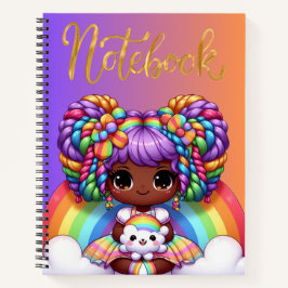 Cuaderno de notas/Adorable chica de chibi arcoiris