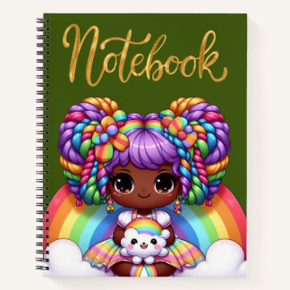 Cuaderno de notas/Adorable chica de chibi arcoiris