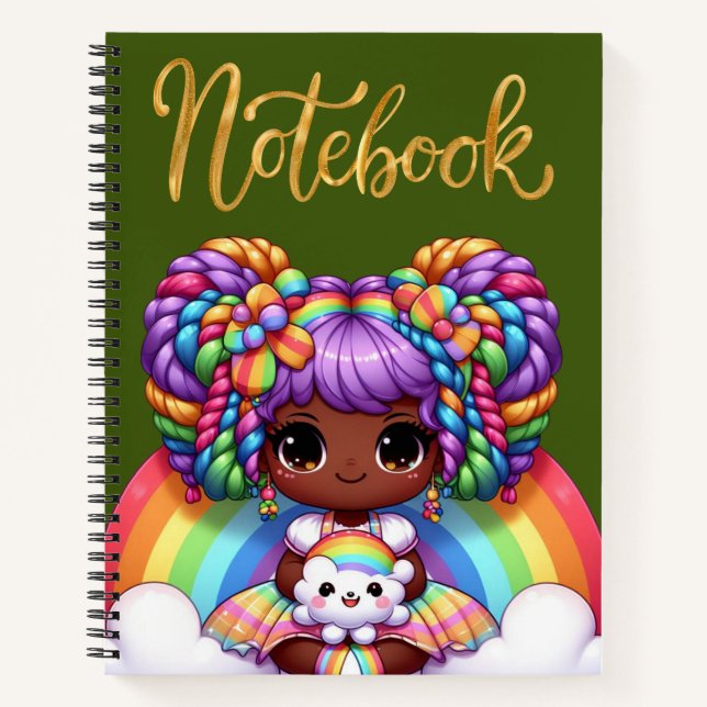 Cuaderno de notas/Adorable chica de chibi arcoiris (Anverso)