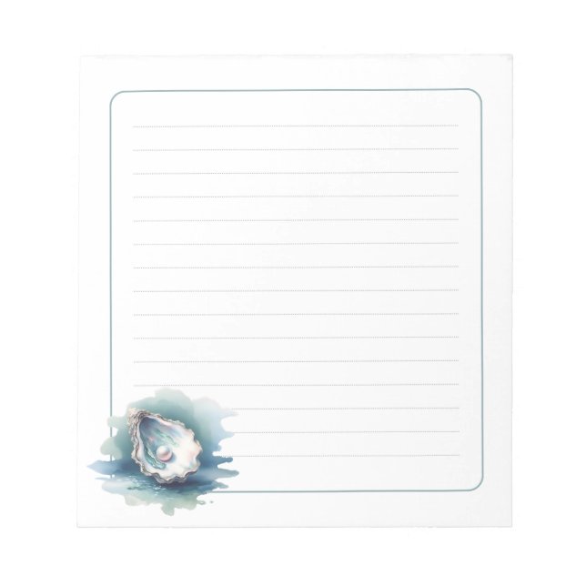 Cuaderno de notas alineado con concha de ostra per (Frente)