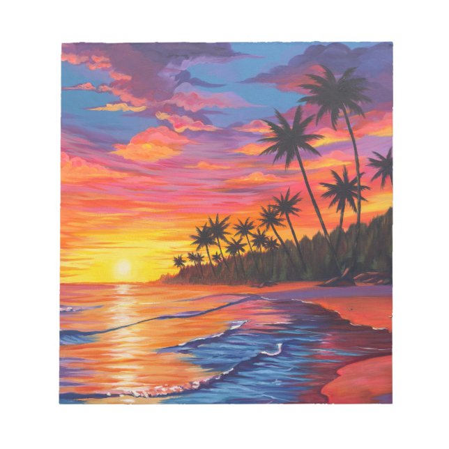Cuaderno de notas Atardecer tropical (Frente)
