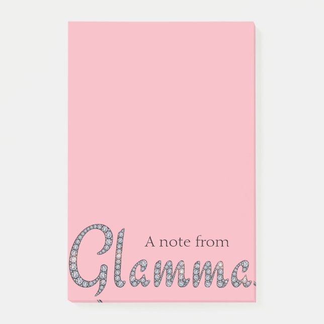 Cuaderno de notas bling del post-it de Glamma (Anverso)