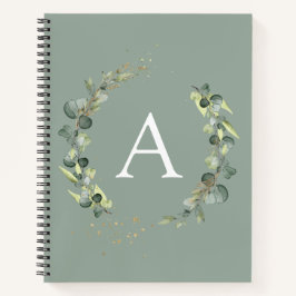 Cuaderno de notas botánico Monograma Eucalipto Ver