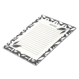 Cuaderno de notas botánico negro moderno