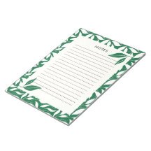 Cuaderno de notas botánico verde moderno