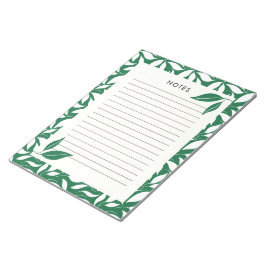 Cuaderno de notas botánico verde moderno