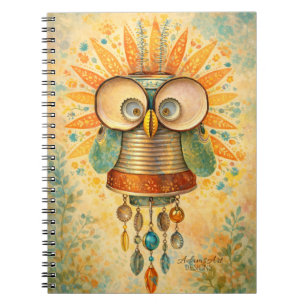 Cuaderno de notas caprichoso de búho steampunk – V