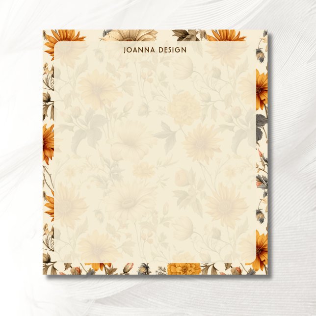 Cuaderno de notas Chic Flor silvestre Crema Rústic (Subido por el creador)