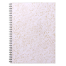Cuaderno de notas con destellos rosados y dorados