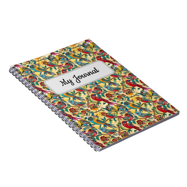 Cuaderno de notas con espiral de arte popular de p (Lado Derecho)