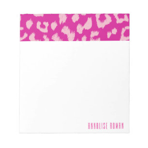Cuaderno de notas con estampado de leopardo magent