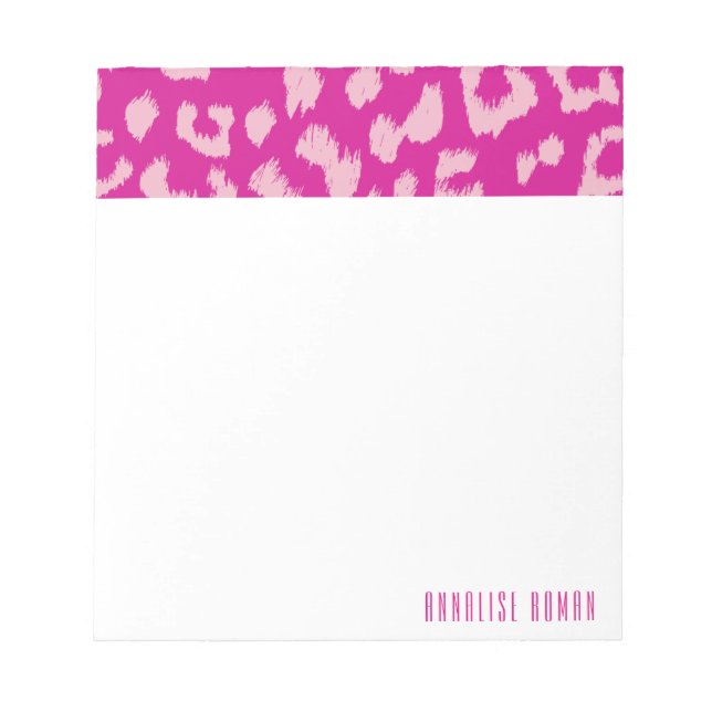 Cuaderno de notas con estampado de leopardo magent (Frente)